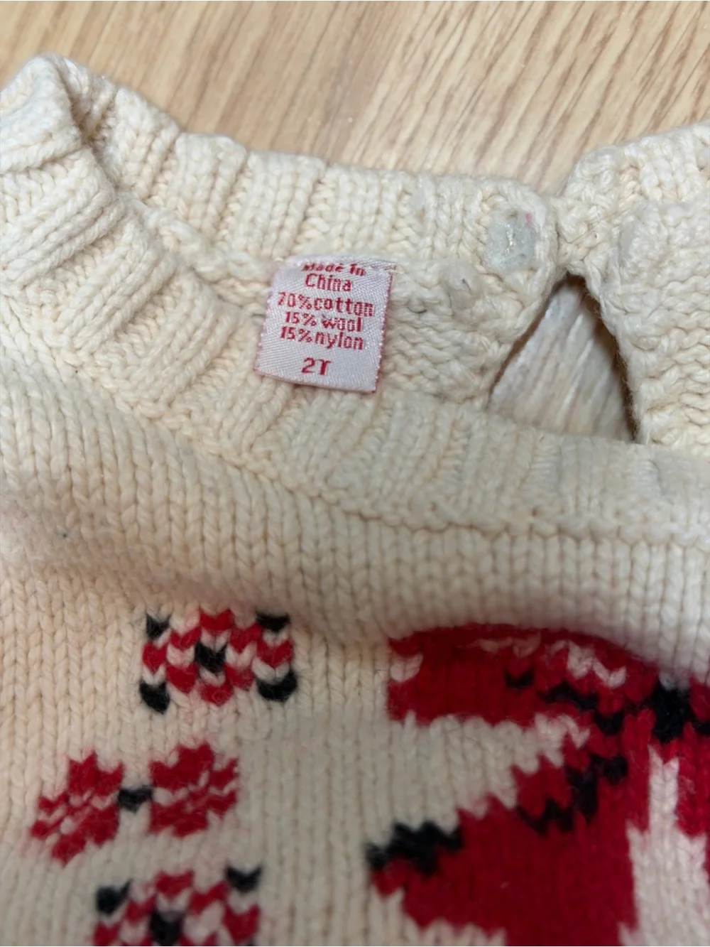 OshKosh B’gosh Girls 2T Cream Cable Knit Bow Sweater Red Velvet Skirt Set